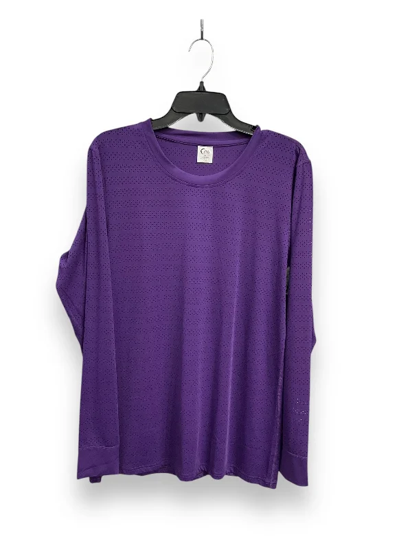 Athletic Top Long Sleeve Crewneck By Zyia In Purple, Size: Xl Bold Men's Statement