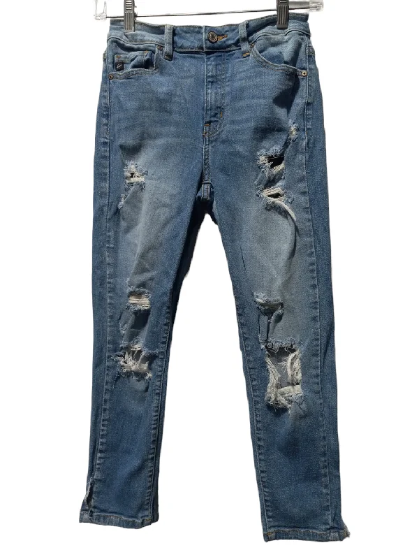 Blue Denim Jeans Skinny Kancan, Size 3 Cool Men's Distressed