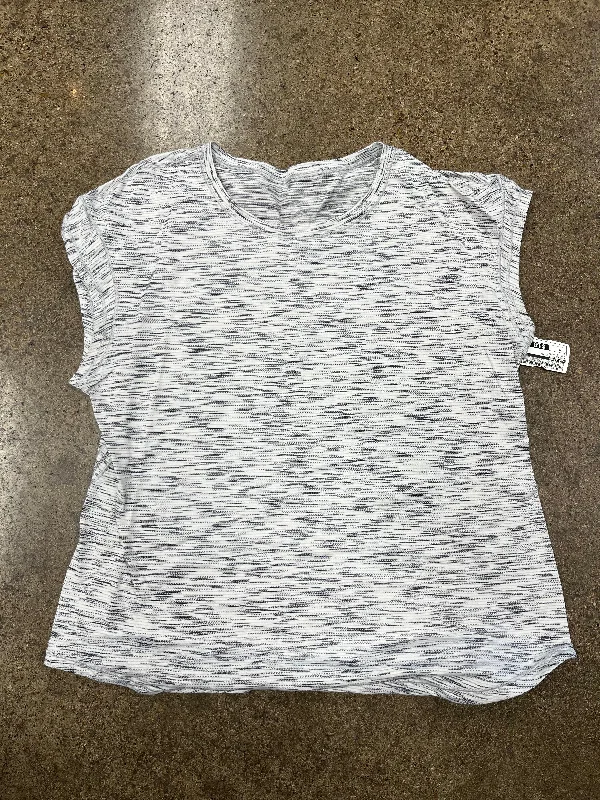 Athletic Top Short Sleeve By Lululemon In Grey & White, Size: 6 Modern Men's 