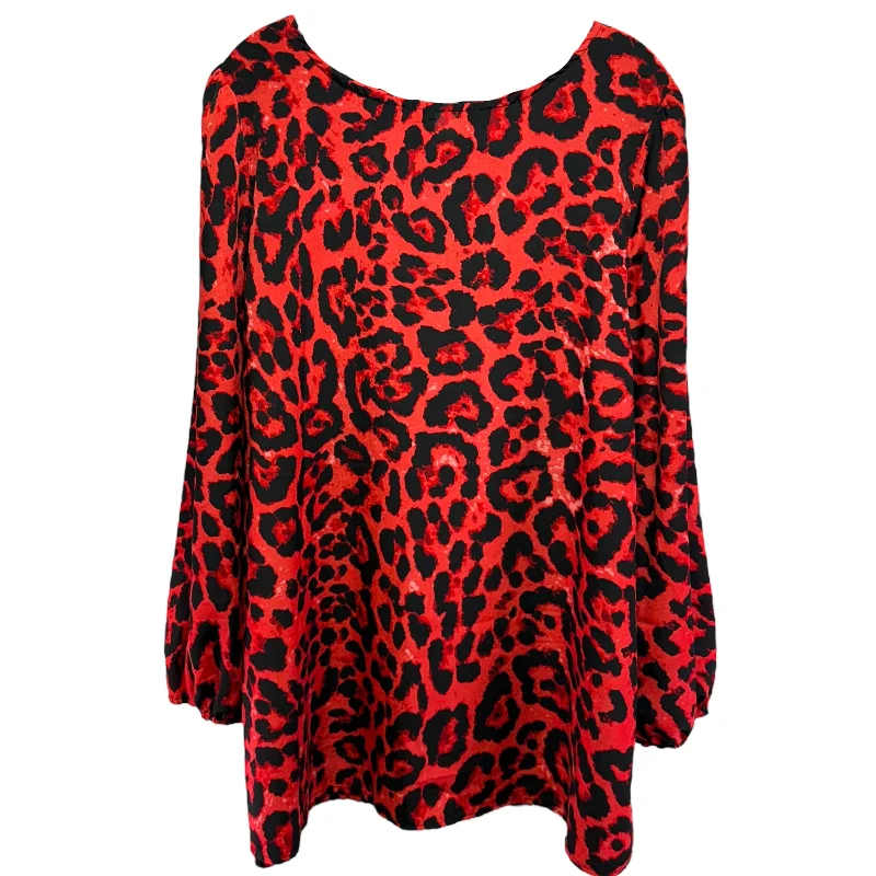 Top Long Sleeve By Shein In Animal Print, Size: 2x Cclassic Men's Tweed