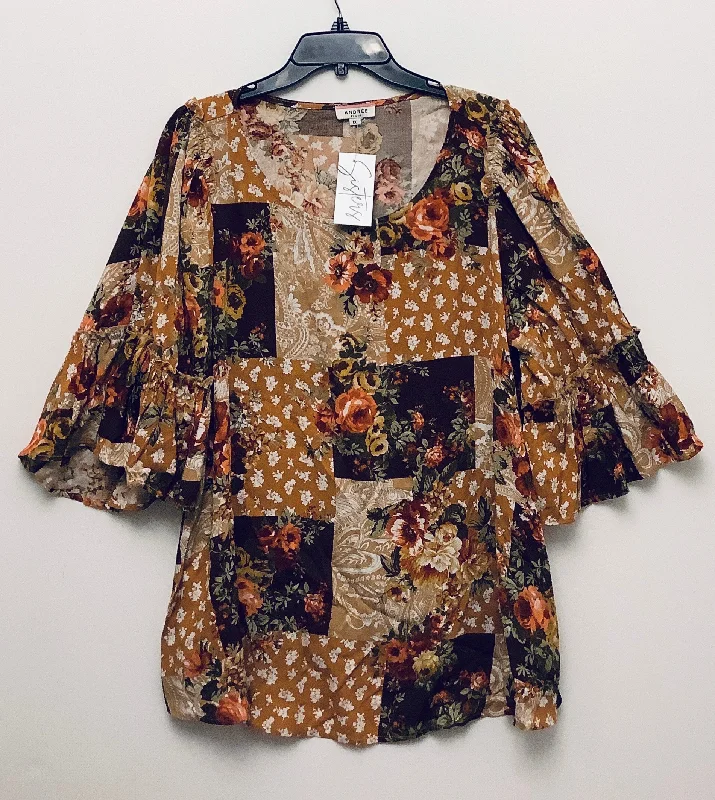 Top Short Sleeve By Andree By Unit In Floral Print, Size: 1x Relaxed Men's Beach