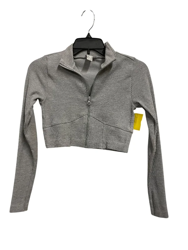 Athletic Top Long Sleeve Collar By Forever 21 In Grey, Size: S Cool Men's Skate