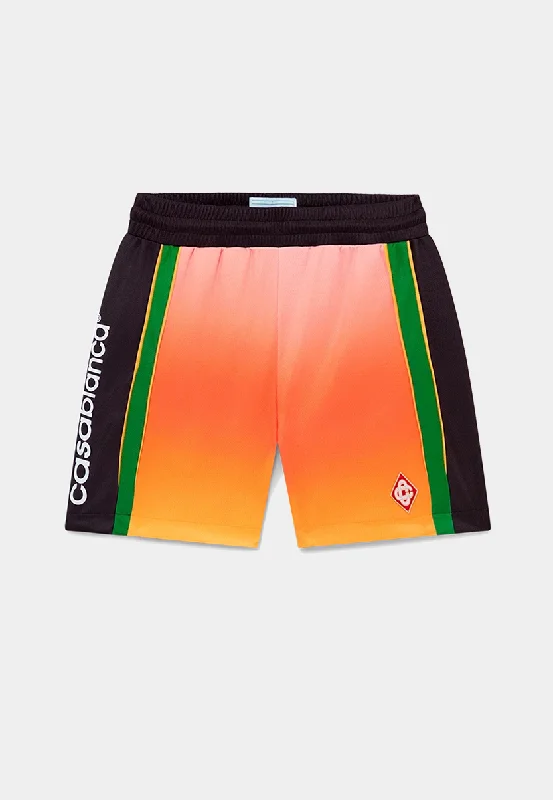 Casablanca Mens Football Shorts Black/Orange Earthy Men's Sustainable 