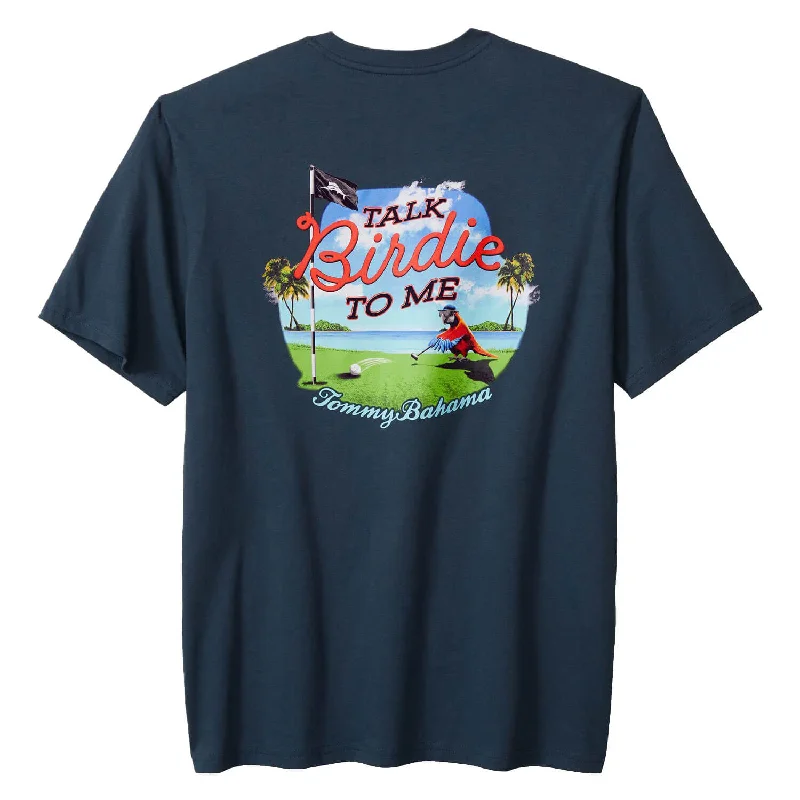 Tommy Bahama Talk Birdie To Me Pocket T-Shirt - Navy Cool Men's Distressed