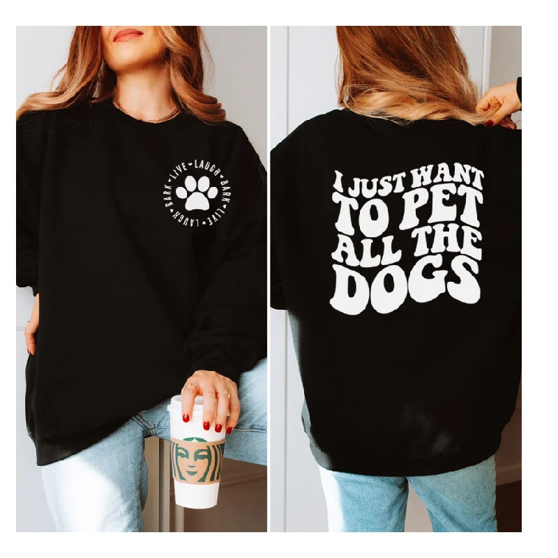 Pet All The Dogs Front & Back Sweatshirt Elegant Men's Cashmere