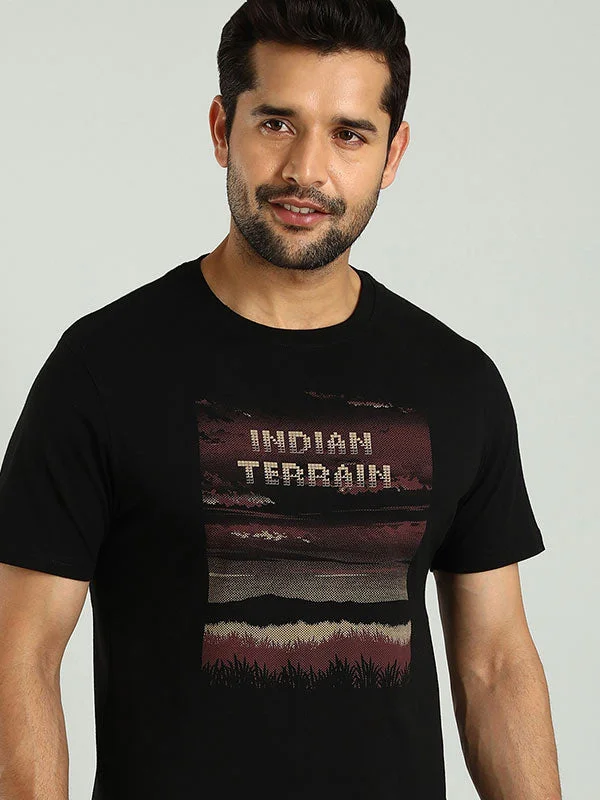 Men Graphic Crew Neck T-Shirt Sporty Men's Athleisure 