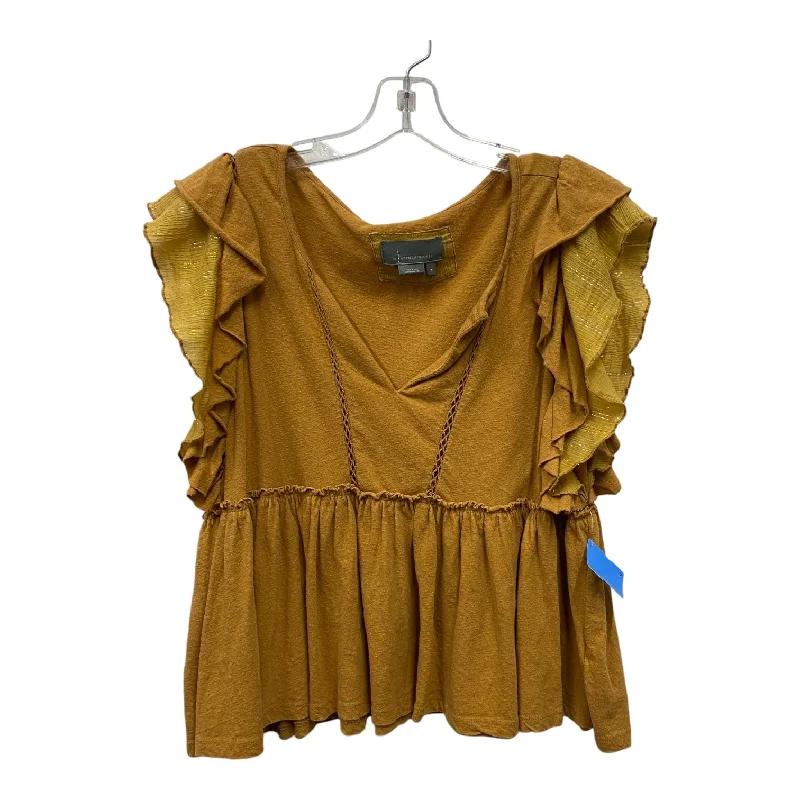 Top Ss By Anthropologie In Brown, Size:M Vacation