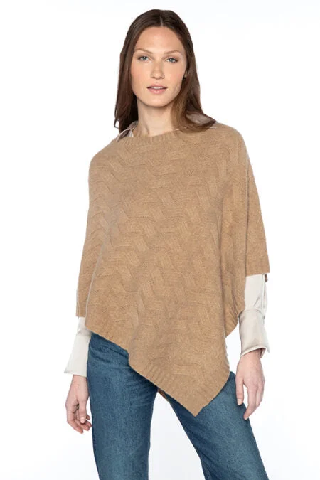 Kinross Cashmere Cable Poncho Refined Men's European