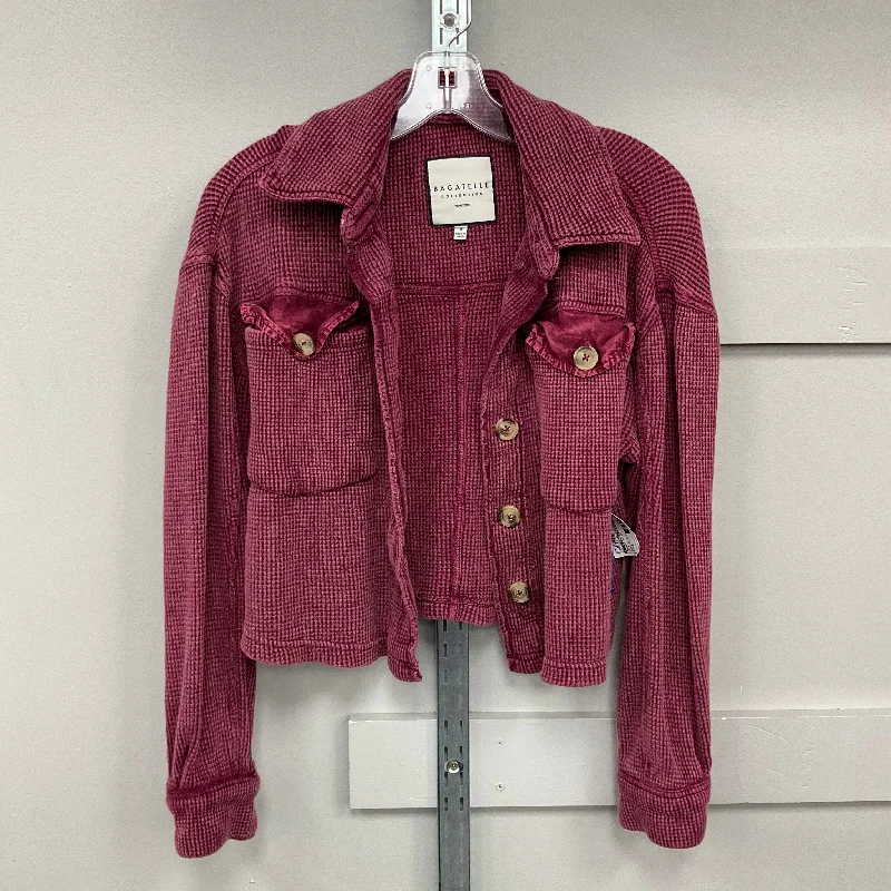 Jacket Shirt By Bagatelle In Pink, Size: S Polished Men's Silk