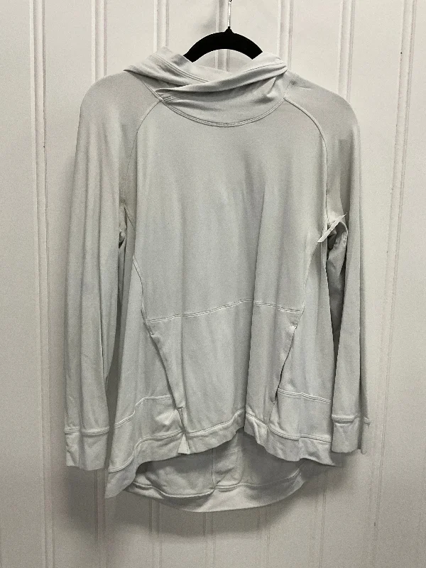 Athletic Top Long Sleeve Hoodie By Lululemon In White, Size: S Trendy Men's Oversized