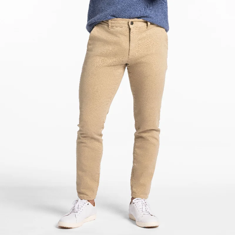 Khaki Washed Stretch Chino Traditional Men's Wool