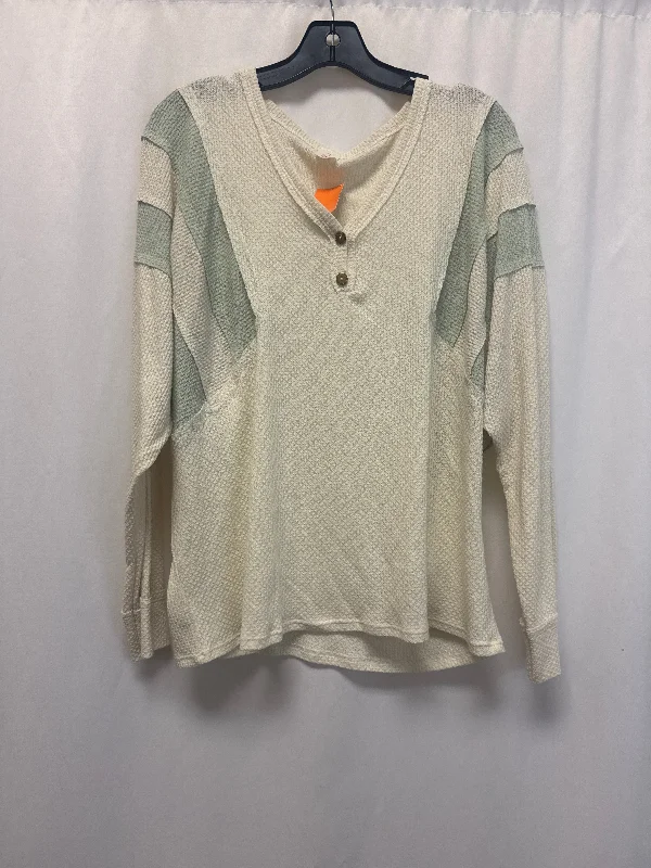 Top Long Sleeve By Clothes Mentor In Cream, Size: 1x Classic Men's Pin