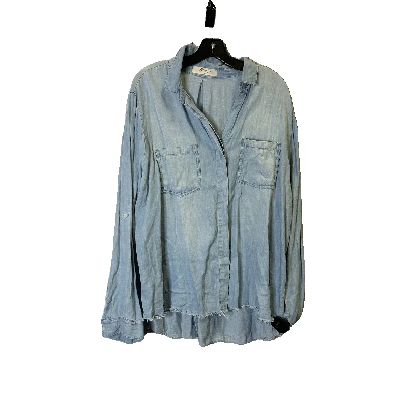 Top Long Sleeve Basic By Altard State In Blue, Size: 3x Traditional Men's Country