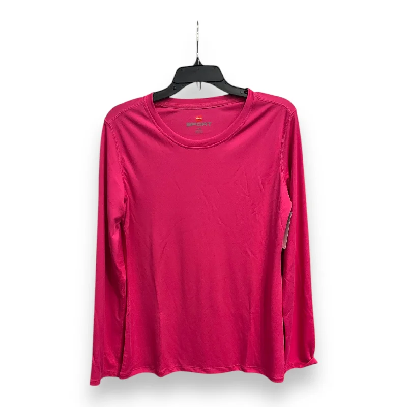 Athletic Top Long Sleeve Crewneck By Hana Sport In Pink, Size: L Athletic Men's High