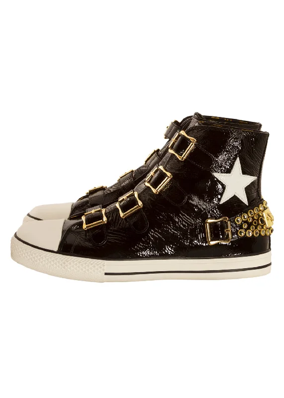 TEAM ROBIN HIGH TOP IN BLACK W/ CRYSTALS Refined Men's Hand