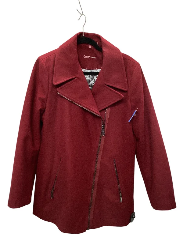Coat Peacoat By Calvin Klein In Red, Size: L Earthy Men's Sustainable 
