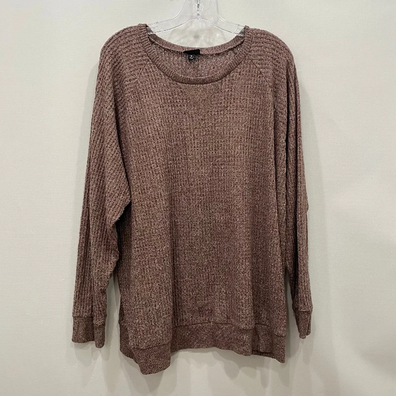 Top Long Sleeve By Torrid In Mauve, Size: 3x Cool Men's Distressed