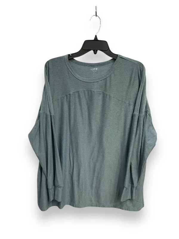 Athletic Top Long Sleeve Crewneck By Old Navy In Teal, Size: L Cozy Men's Sherpa