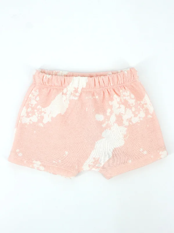 Kid's Girl Printed Short,Light Pink Artistic Men's Hand