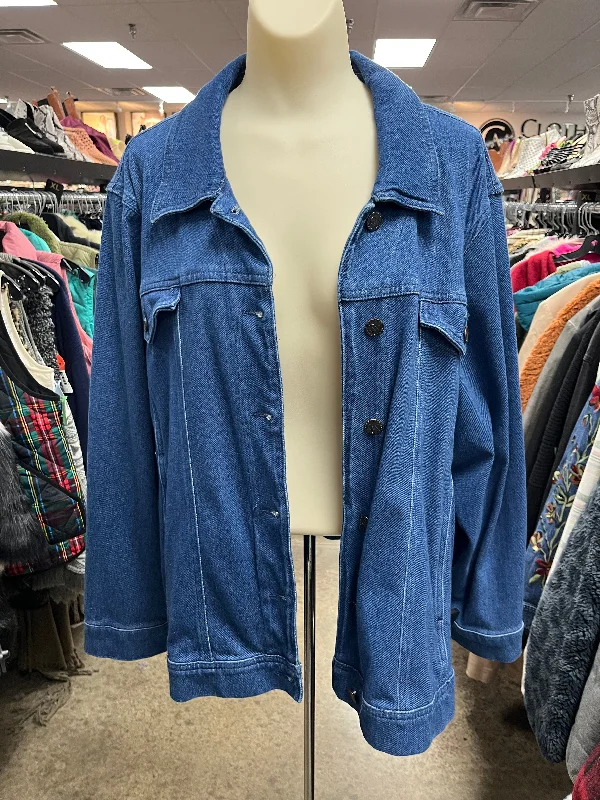 Jacket Denim By Coldwater Creek In Blue Denim, Size: 2x Unique Men's Upcycled