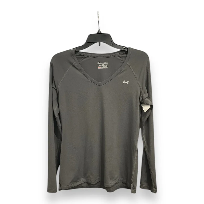Athletic Top Long Sleeve Collar By Under Armour In Grey, Size: M Polished Men's Silk