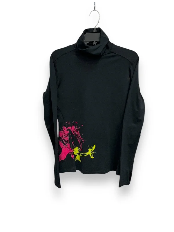 Athletic Top Long Sleeve Collar By Under Armour In Black, Size: L Organic