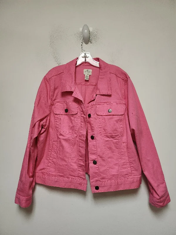 Jacket Denim By St Johns Bay In Pink Denim, Size: Xxl Laid