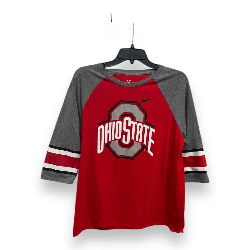 Top Short Sleeve By Nike Apparel In Grey & Red, Size: Xl Athletic Men's High