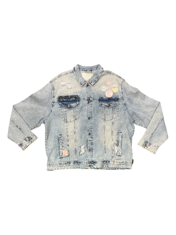 Jacket Denim By Cmc In Blue Denim, Size: 3x Monochromatic Office Style
