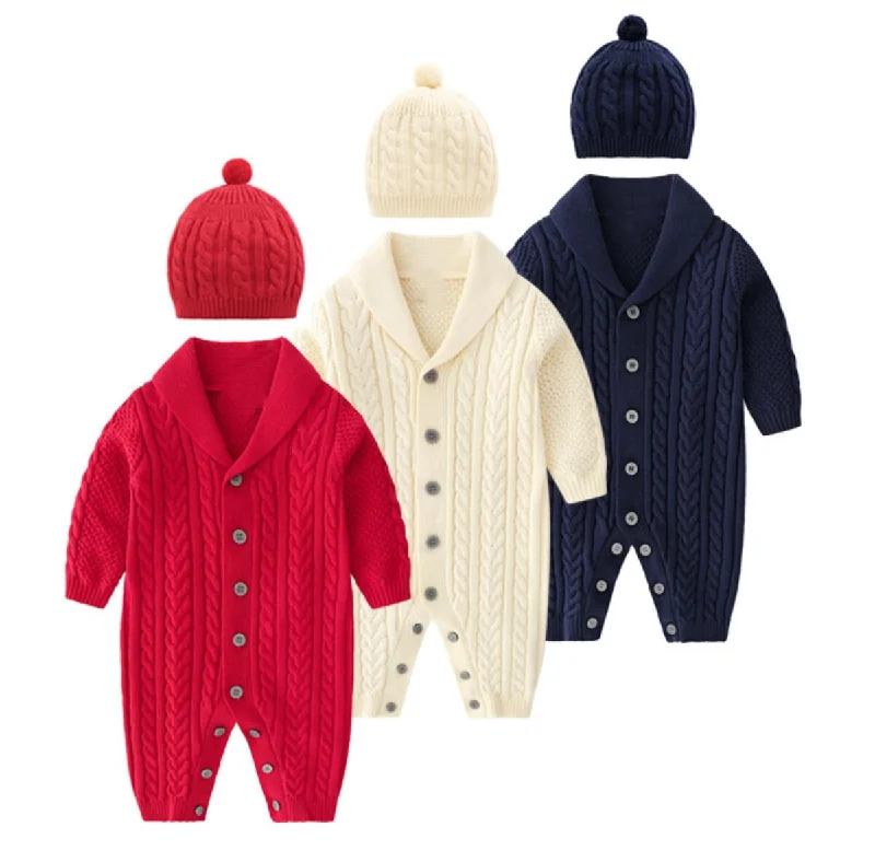 Boys Cable Knit Romper Vacation