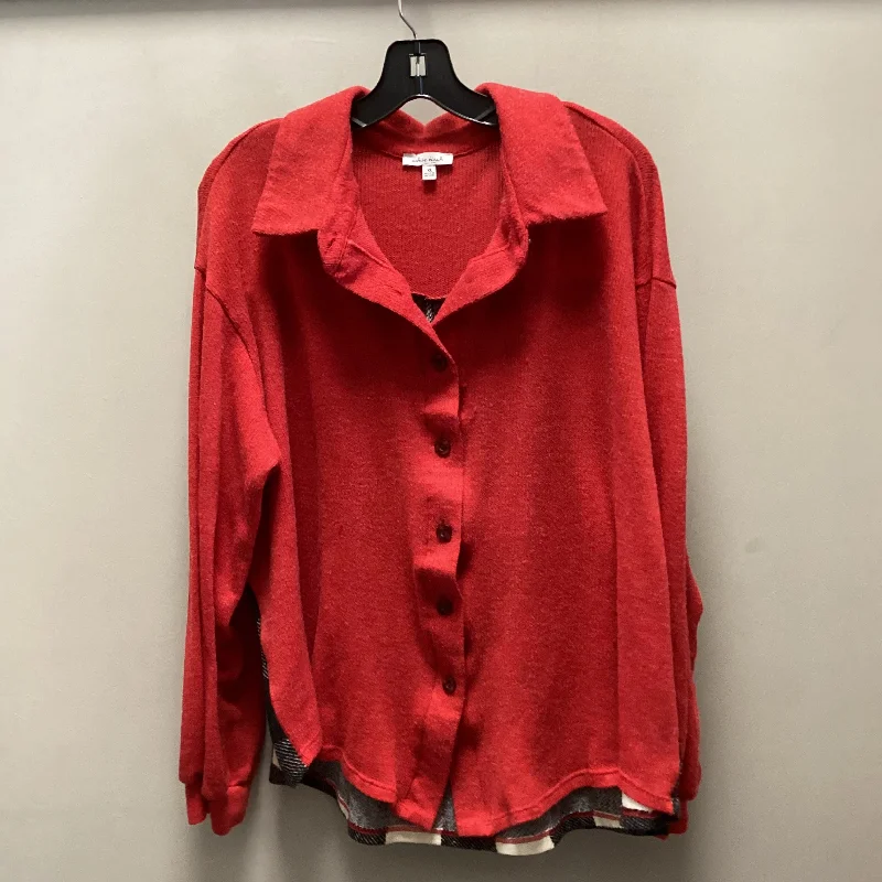 Top Long Sleeve By White Birch In Red, Size: Xl Modern Men's Tech