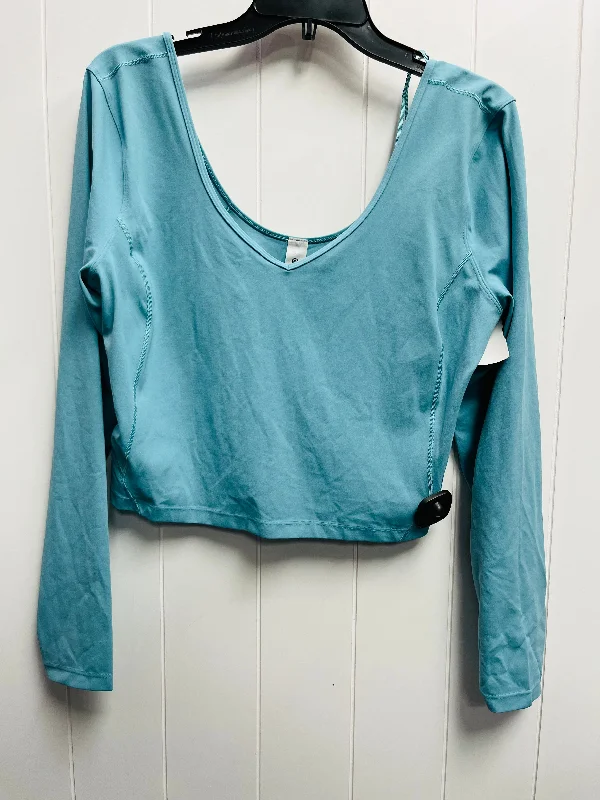 Athletic Top Long Sleeve Crewneck By Lululemon In Blue, Size: 14 Trendy Men's Oversized Athletic Top Long Sleeve Crewneck By Lululemon In Blue, Size: 14 Trendy Men's Oversized