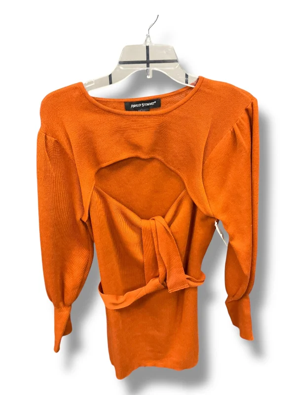 Top Long Sleeve By Ashley Stewart In Orange, Size: 1x British Gentleman Style