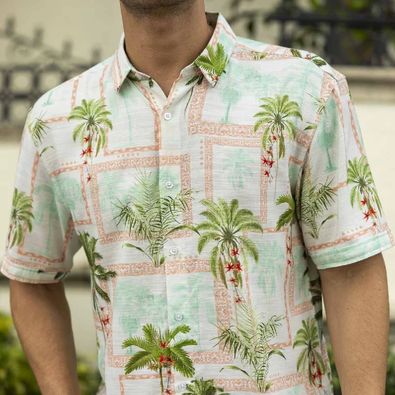 Portraits of Paradise – Bamboo Short Sleeve Shirt Polished Men's Silk