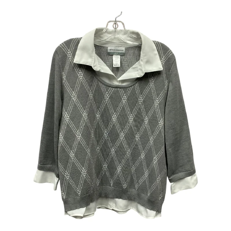 Sweater By Alfred Dunner In Grey, Size:Xlp Modern Men's 