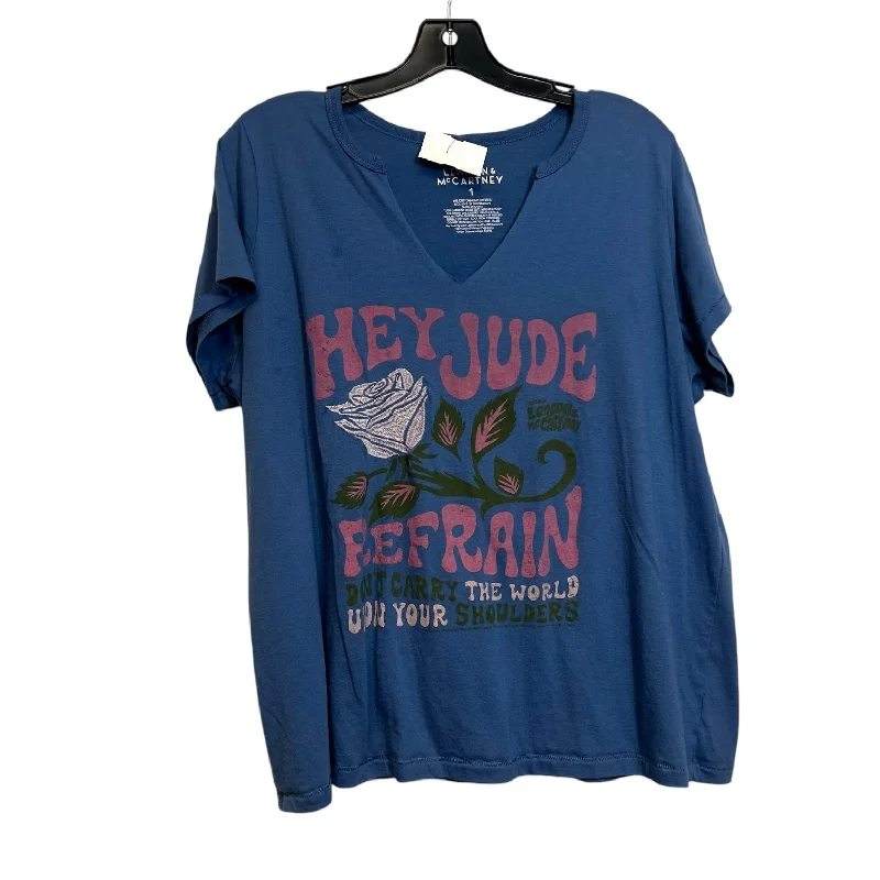 Top Short Sleeve Basic By Torrid In Blue, Size: 1x Casual Men's Japanese 