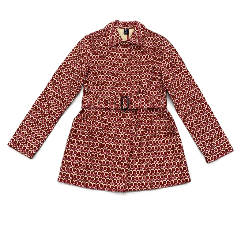 Coat Raincoat By Gap In Red & White, Size: S Trendy Men's Oversized