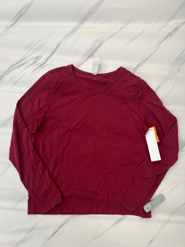 Athletic Top Long Sleeve Collar By Athleta In Maroon, Size: L Cozy Men's Winter