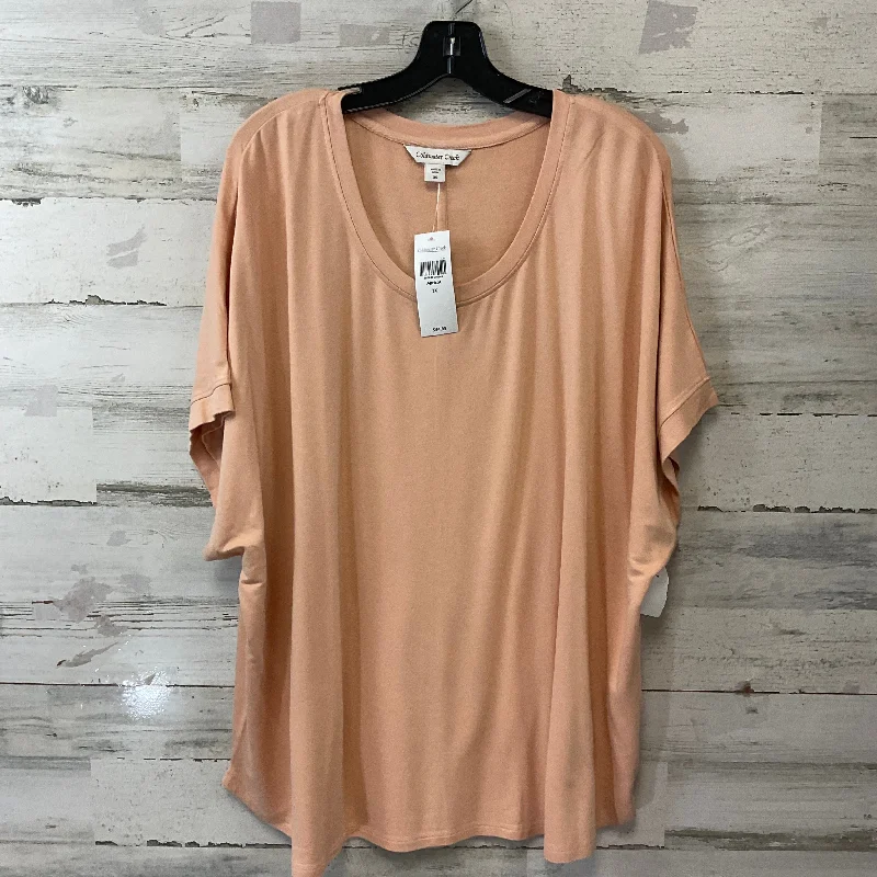 Top Short Sleeve By Coldwater Creek In Orange, Size: 3x Artistic Men's Avant