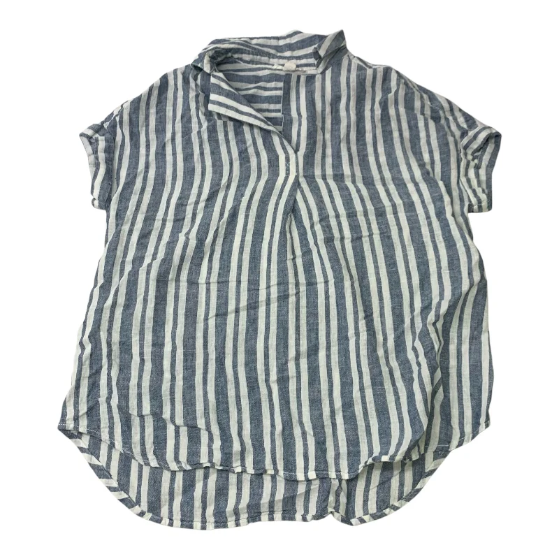 Top Short Sleeve By Beachlunchlounge In Blue & White, Size: S Modern Men's Tech