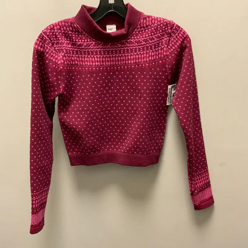 Athletic Top Long Sleeve Crewneck By Fabletics In Maroon, Size: Xs Rugged Men's Outdoor 