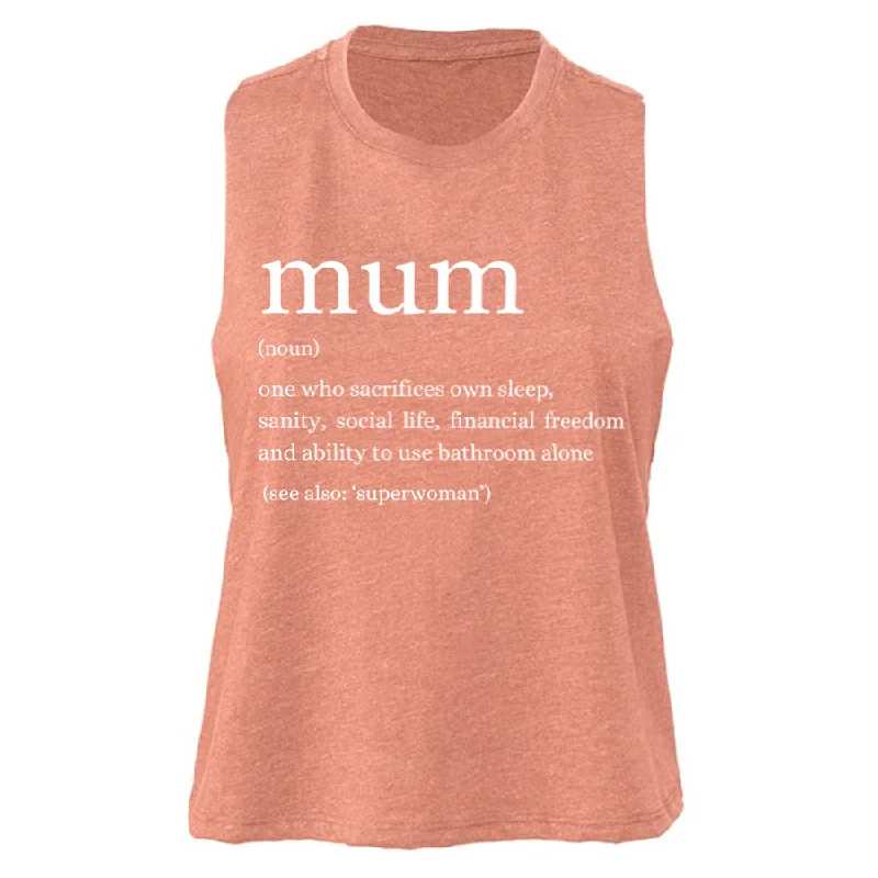Modern Mum Definition Cropped Racerback Tank Sleek Men's Metallic