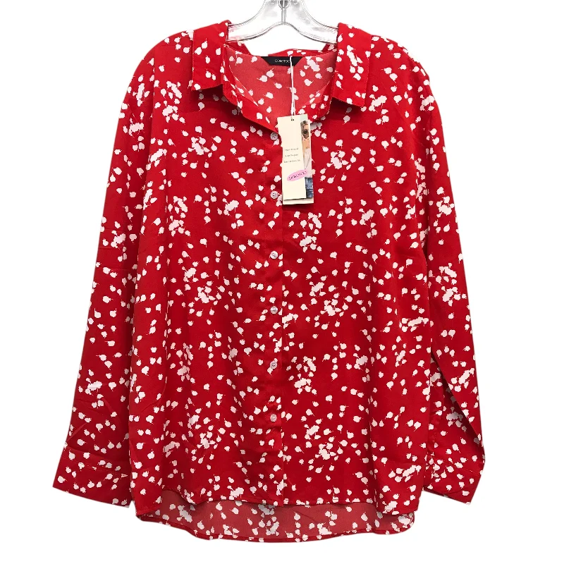Top Ls By Dokotoo In Red & White, Size:Xl Unique Men's Patch