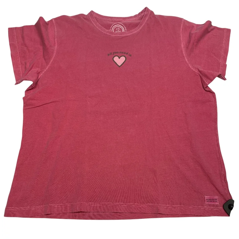 Top Short Sleeve By Life Is Good In Pink, Size: Xxl Dynamic Men's Glow