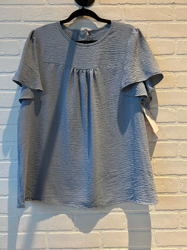 Top Short Sleeve By Shein In Blue, Size: 1x Confident Men's High
