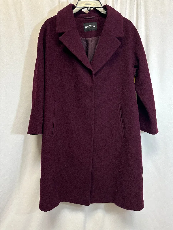 Coat Wool By Clothes Mentor In Purple, Size: M Cclassic Men's Tweed