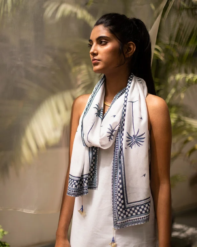 Coast Scarf - White & Blue Traditional Men's Country