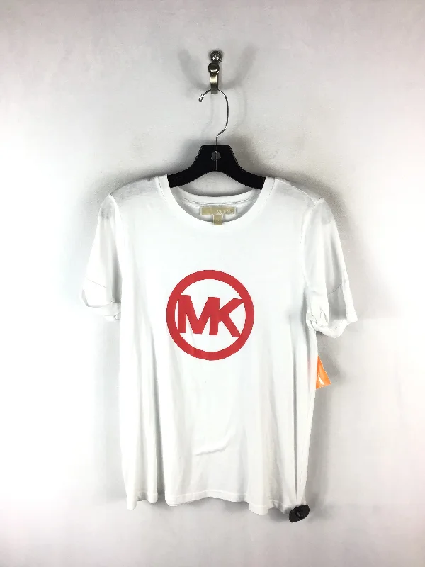 Top Short Sleeve Designer By Michael By Michael Kors In Red & White, Size: S Casual Men's Short