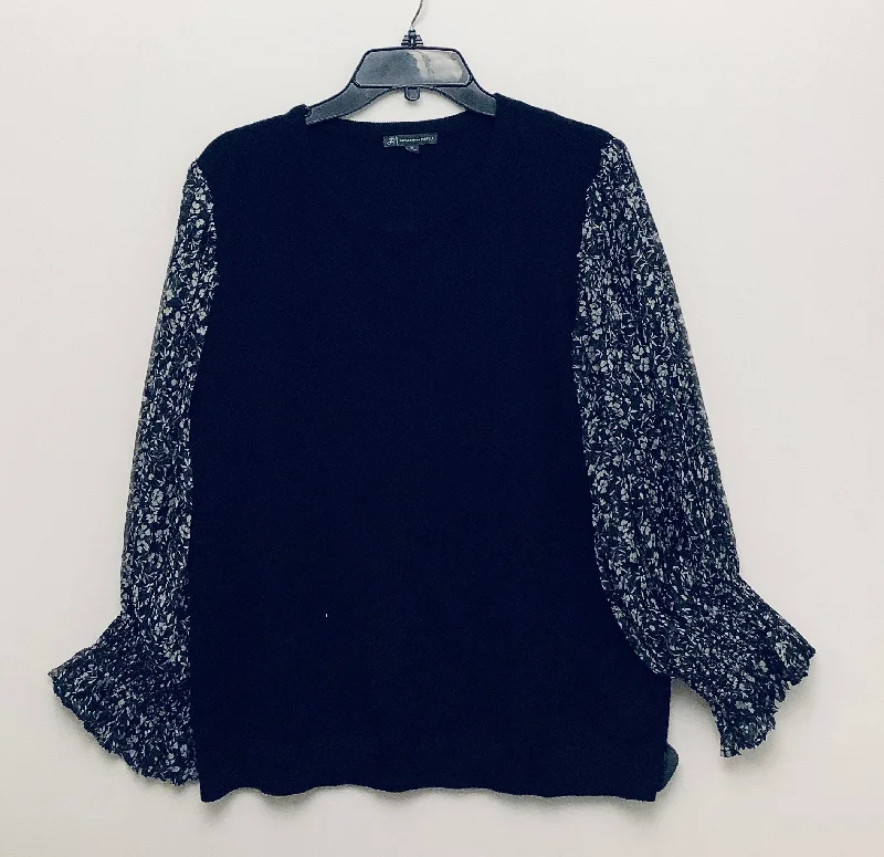 Top Long Sleeve By Adrianna Papell In Black, Size: Xl Sleek Men's Contemporary 