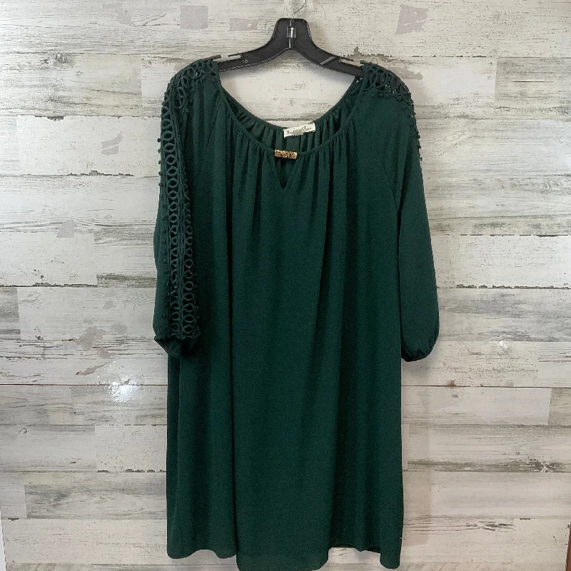 Dress Casual Short By INDIGO ROSE In Green, Size: 2x Monochromatic Office Style